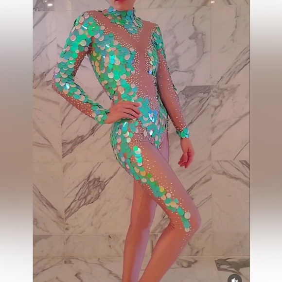 Other - NWOT Mermaid Catsuit Bodysuit Unitard Aerial Circus Costume